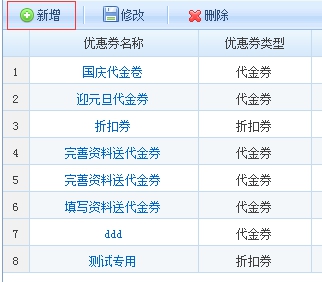 新增优惠券